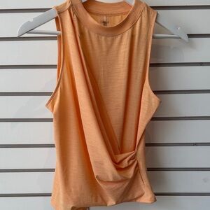 Orange Sleeveless Drape Top